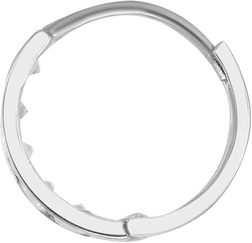 Miniatura 3 de Wellingsale Aretes de aro para mujer, oro blanco pulido de 0.079 in, con circonita cúbica (0.394 x 0.394 in), Metal precioso., Circonia cúbica