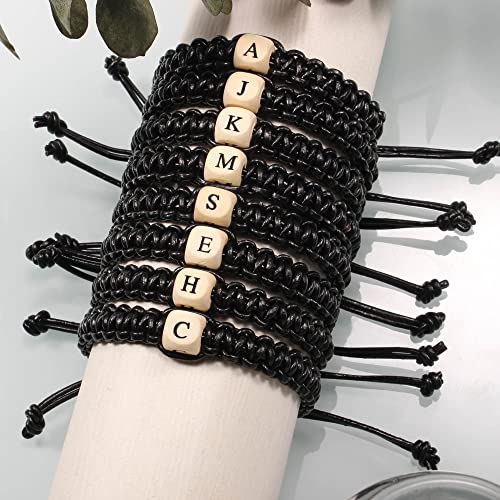 Btysun Leather Bracelet For Men Initial K Charm Bracelets For Teen Boys Fathers Day Birthday Gifts For Dad Son Husband Boyfriend Adjustable Men Jewelry thumb #4