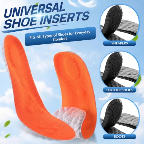 Image of Unittype 15 Pairs 4d Cloud-Soft Comfort for Men Memory Foam Cushion Insoles Breathable Massage Shoe Inserts with Arch Support for Anti-Fatigue Shock Absorption Relieve Foot Pain (us M 7-11)