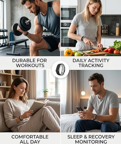 Image of Compatible with Whoop 5.0 Band Straps, Dark Gray Silicone Replacement Band for Fitness Training, Water Activities, Adjustable Breathable Sport Strap for Men and Women