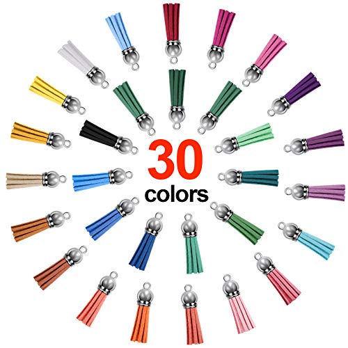 Duufin 120 Pcs Acrylic Transparent Circle Blanks Keychain Tassels Set Including 30 Pcs Acrylic Circle Disc(2 inches) 30 Pcs Key Rings with Chain 30 Pcs Jump Rings and 30 Pcs Craft Tassels - Thumbnail 2