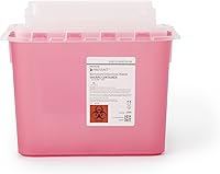 McKesson Prevent 5.4 Qt Red Sharps Container - Translucent Touchless Lid for Safe Home Needle Syringe Disposal
