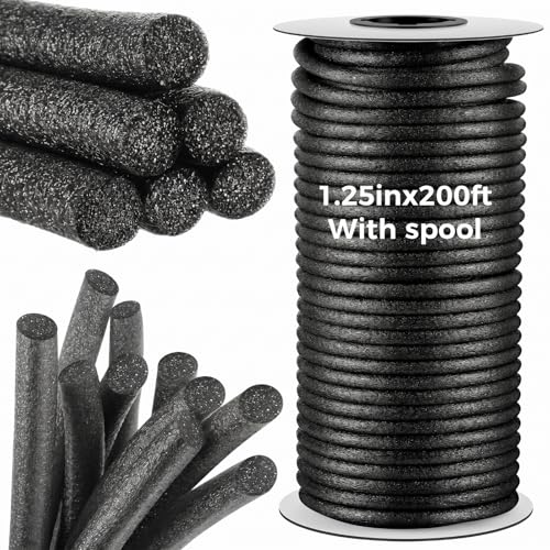 Image of MotiMind Foam Backer Rod for Gaps Joints,1.25 Inch x 200 Ft,Black,1 Roll | Caulk Saver Concrete Crack Filler, Weather Stripping Seal, Door Window Insulation, Backing Rod Expansion Joints