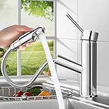 niederdruck armatur ausziehbar ★ 【Ein Loch Einfache Installation und Wartung】: Einfache Installation mit einem Schraubenschlüssel, kein Klempner erforderlich, Geld und Zeit sparen, DIY-Installation in weniger als 20 Minuten abschließen. Hervorragende Korrosion und rostbeständige Oberfläche verhindern, dass Schmutz an der Wasserhahnoberfläche haftet. Ein sauberer Wasserhahn mit einem Tuch reicht für den täglichen Gebrauch aus. Diese Mischbatterie für Garderobenbecken ist sehr wartungsfreundlich.