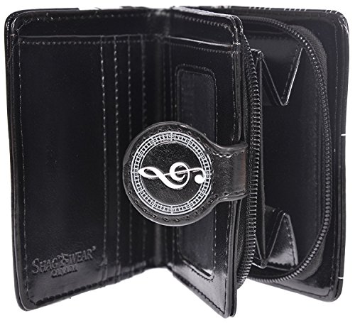 Shag Wear Piano Symphony Small Music Wallet for Women and Teen Girls Vegan Faux Leather 4.5" Black2