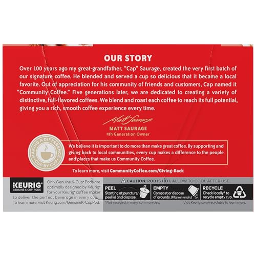 Image of Community Coffee Cinnamon Roll Flavored 10 Count Keurig K-Cup Coffee Pods, Medium Roast, 10 Count (Pack of 1)