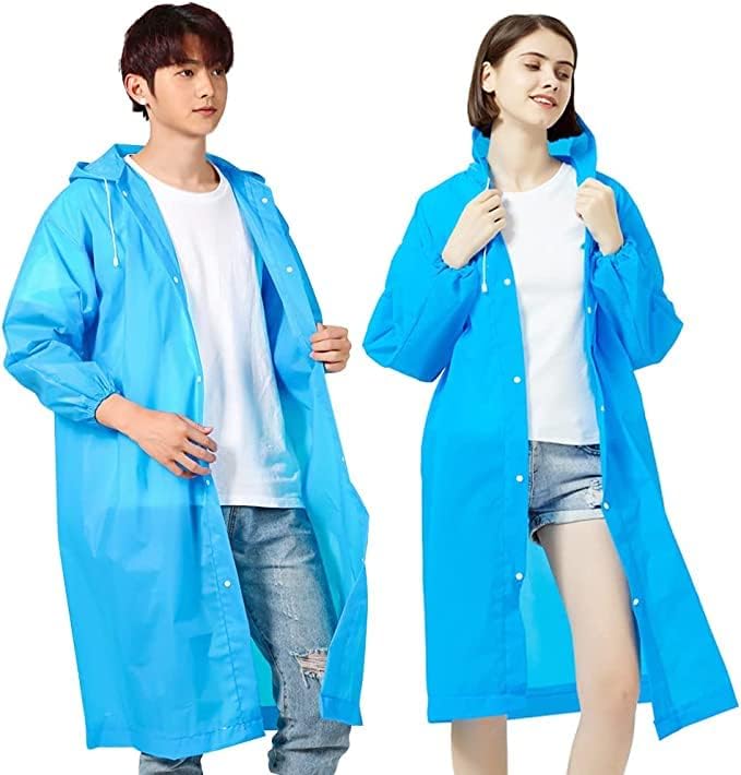 Rainproof Confidence: Clear Translucent Waterproof Raincoat - Portable, Reusable, and Stylish Rainwear with Hoods and Sleeves for Men, Women, and Adults PACK OF -1-image-16
