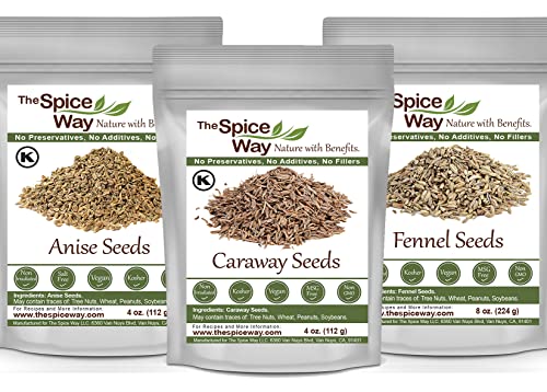 The Spice Way Caraway Seeds 4 Oz, Fennel Seeds 8 Oz And Anise Seeds 4 Oz #TOP13