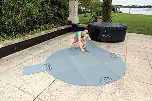 Lay-Z-Spa 13222_05 Hot Tub Floor Protector, 10 Piece Protective Pad Set for Spa and Pump (Fits All Models Except Maldives), Grey
