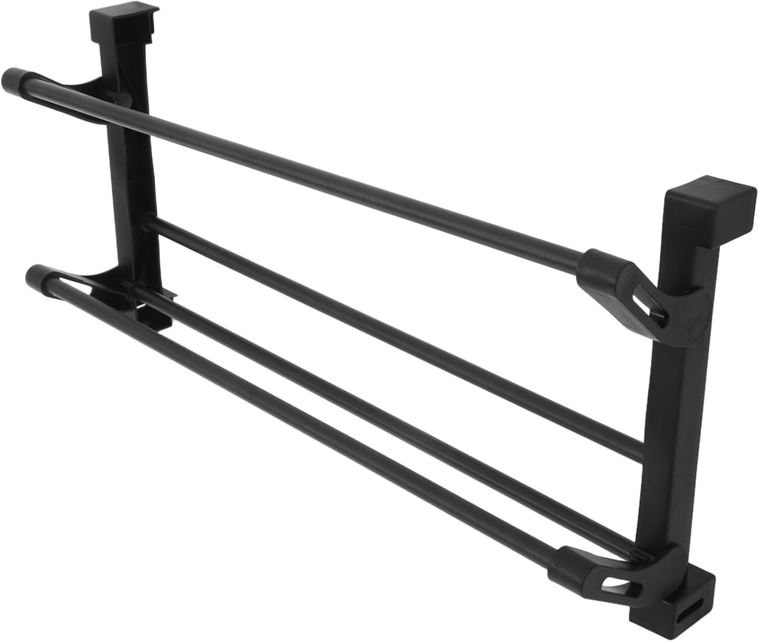Mobestech Foldable Wall-Mounted Shoe Rack Storage Black Plastic -efficient No-Drill Rv Entryway