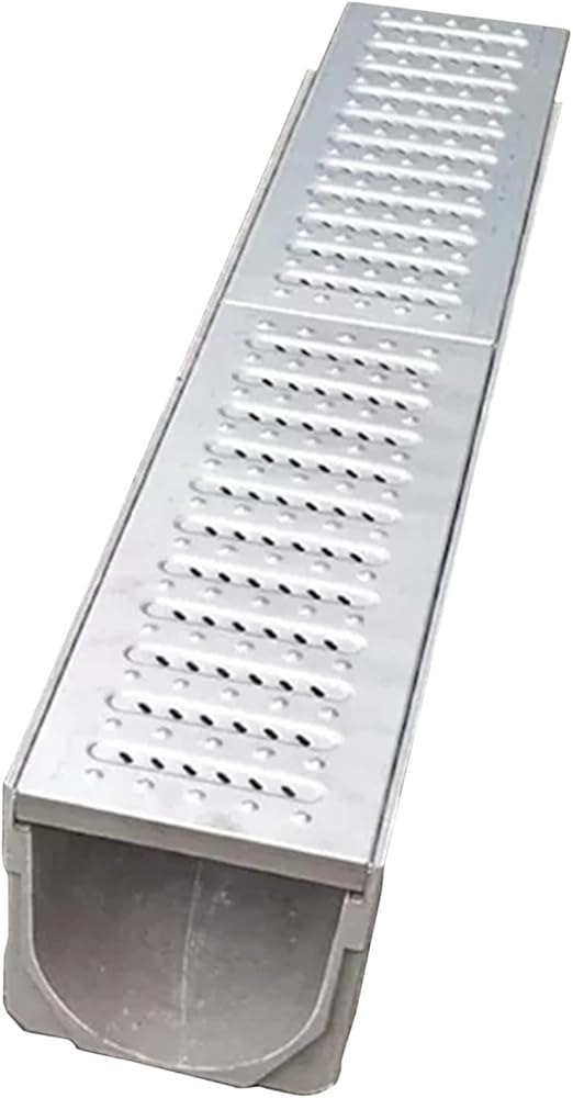 LSMKKA Outdoor French Drain System, Heavy Duty Driveway Trench Channel Drain Kit