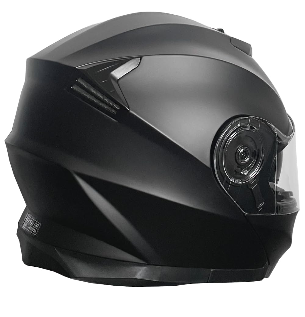 Klapphelm Helm Motorradhelm RALLOX Flip-Up schwarz matt mit Sonnenblende (S, M, L, XL)