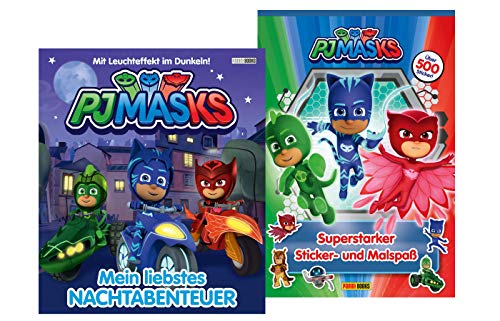 Preisvergleich Produktbild Panini Verlag PJ Masks: Mein liebstes Nachtabenteuer, Geschichtenbuch + Superstarker Sticker- und Malspaß, Mitmachbuch (Kinderbücher ab 3 Jahren)