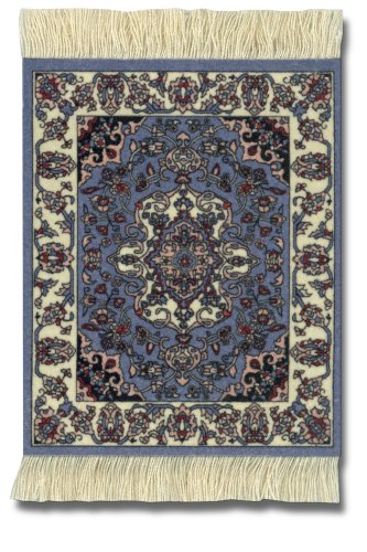 Lextra® (Contemporary Jaipur) CoasterRug®, Blues, Ivory, and Pink, 5.5" x 3.5", Set of Four
