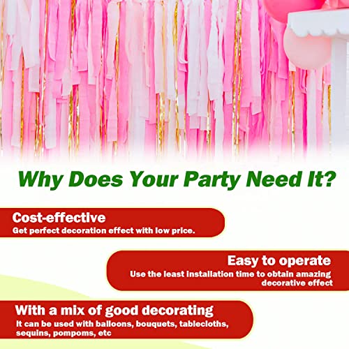 Pink Crepe Paper Streamers 8 Rolls, Party Streamers For Birthday Wedding Baby Bridal Shower Decorations Halloween Christmas Craft Supplies (1.8 Inch X 82 Ft/Roll，656Ft ) #TOP2