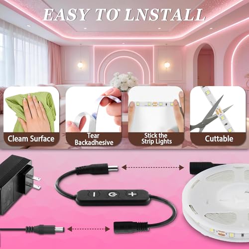 Tira LED flexible rosa de 10 pies con dimmer 24V miniatura 2
