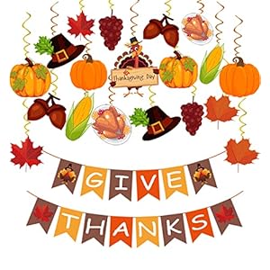 42Pcs Thanksgiving Decorations Pre-Assembled ...