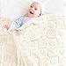 Yurhap Fleece Baby Blanket Heart Checkered Blanket, Ultra Soft Cozy Baby Blankets for Boys Girls, Fluffy Infant Toddler Newborn Receiving Blankets for Crib Stroller 30”×40” (Cream)