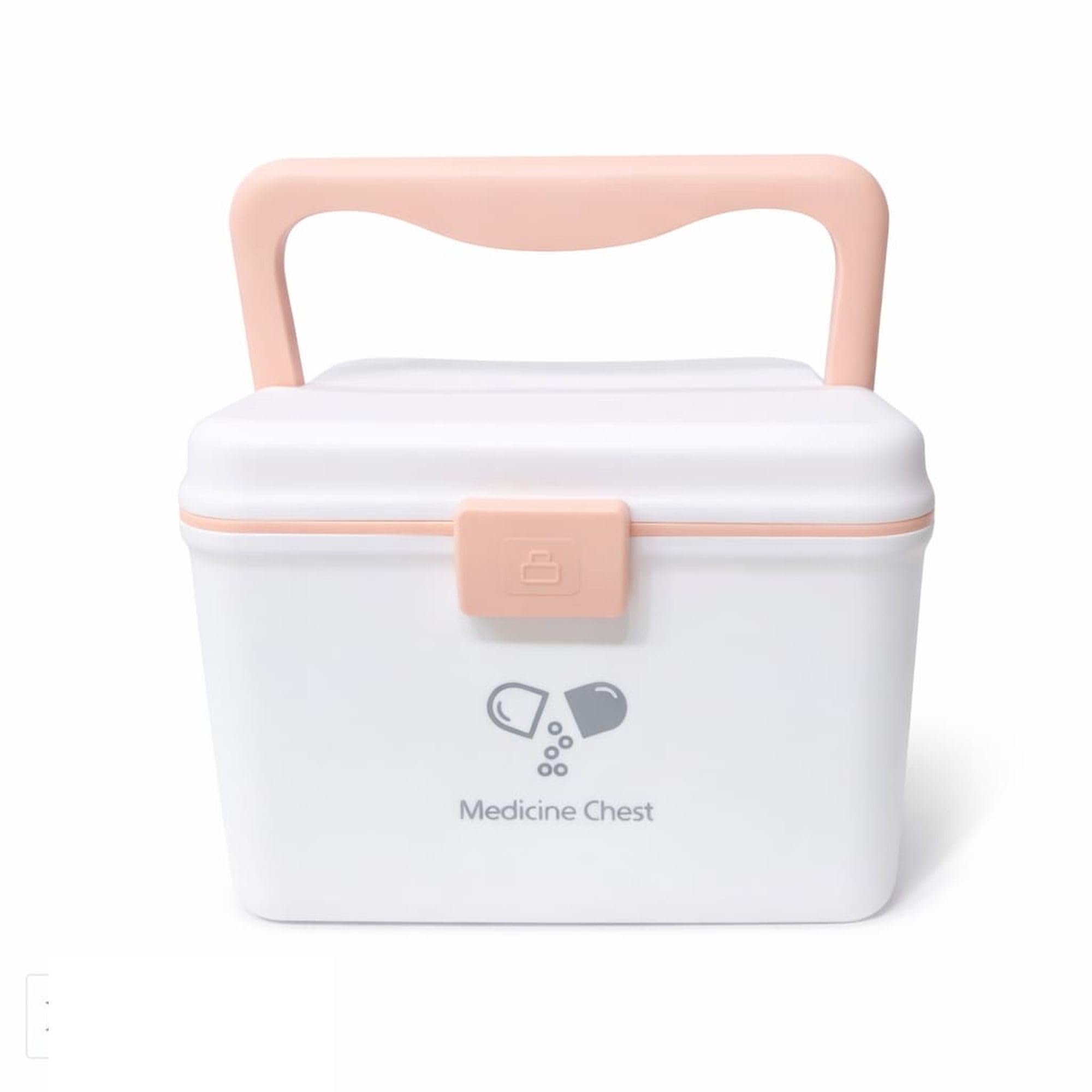 HI MOM Medicine Storage Box with Handle Large Capacity First Aid Box Medical Organizer with Removable Tray Secure Lock Multi Compartment Medicine Chest for Home Travel Office - Peach-image-14