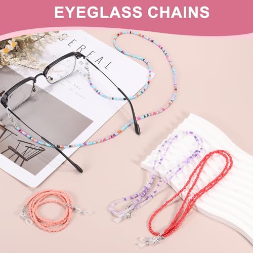 Image of uxcell Eyeglass Chains for Women, Eyeglass Holder Bead Chains Adjustable Sunglasses Lanyards Holder Chains for Glass
