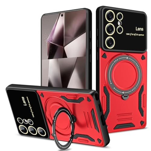 Coque Samsung Galaxy A05 4G rouge rigide en silicone avec anneau de béquille