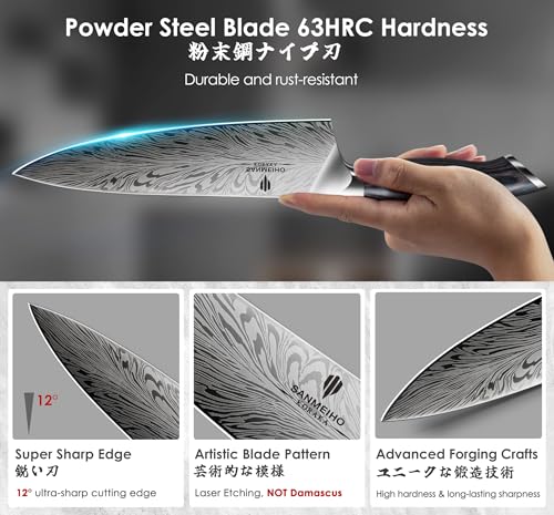 16 Pieces Knife Set, Knife Block Set in Powder Steel, Ultra Sharp - Image 4