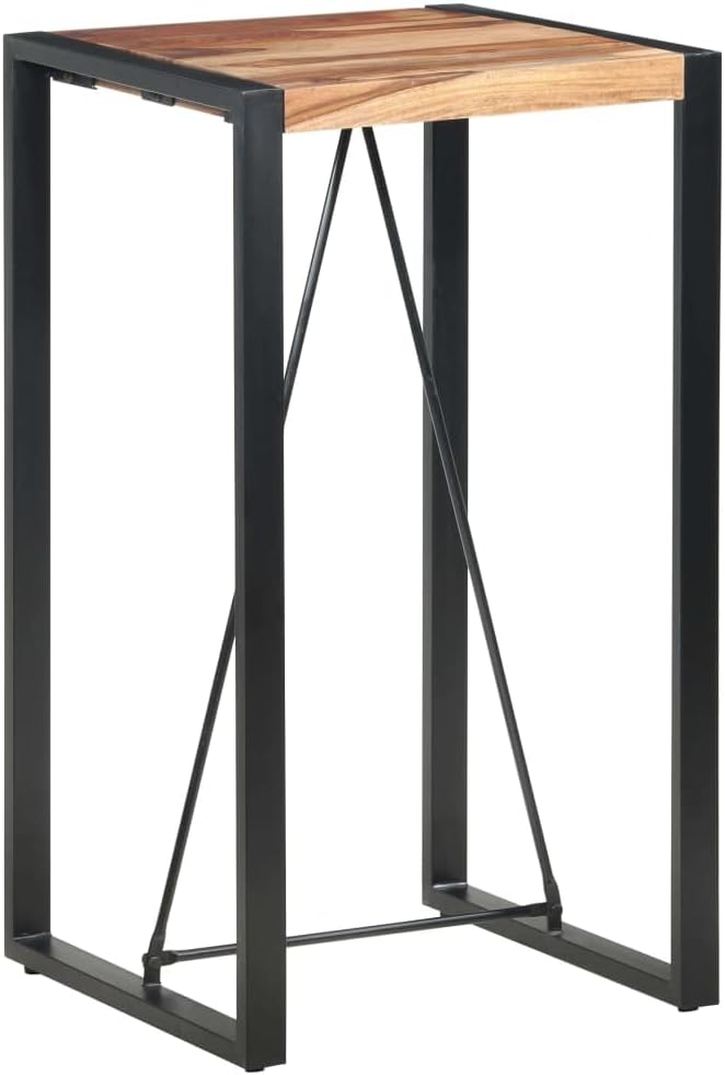 Small Patio Table, Bar Height Table, Bar Table 23.6"x23.6"x43.3" Solid Sheesham Wood - Perfect for Family Gatherings and Entertaining Guests