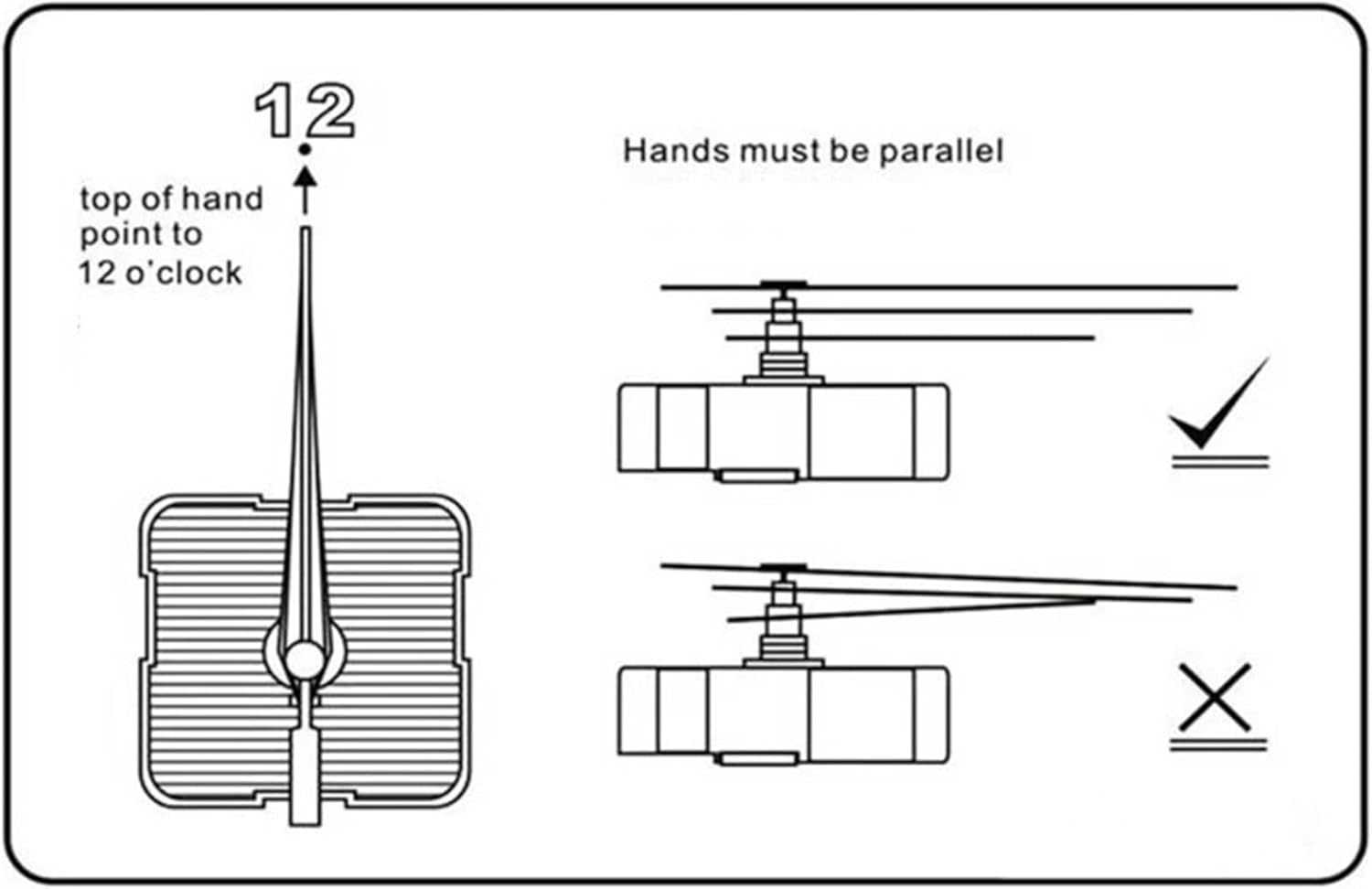 Clock Metal Movement Round Wall Clock Repair Part Movement with Wood Needle for Artistic Decors for 8-10mm Panel Thickness