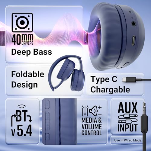 ZEBRONICS Thunder Max Bluetooth Over Ear Headphone with 120*Hrs Playback, 3 EQ Modes, 40mm Bass Driver, Fast Charging, Gaming Mode, Dual Pairing, BT v5.4, AUX, Metallic Finish (Purple) ZEBRONICS Thunder Max Bluetooth Over Ear Headphone with 120*Hrs Playback, 3 EQ Modes, 40mm Bass Driver, Fast Charging, Gaming Mode, Dual Pairing, BT v5.4, AUX, Metallic Finish (Purple)