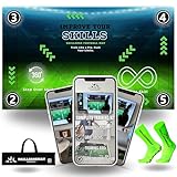 SkillZone Soccer Training Mat – Soccer Dribbling & Footwork Trainer with SkillZone Interactive Training Hub | Soccer Skills & Ball Control Practice for Kids & Teens | Indoor & Outdoor Agility & Coordination Training System (Sky Speed - Essential Kit)