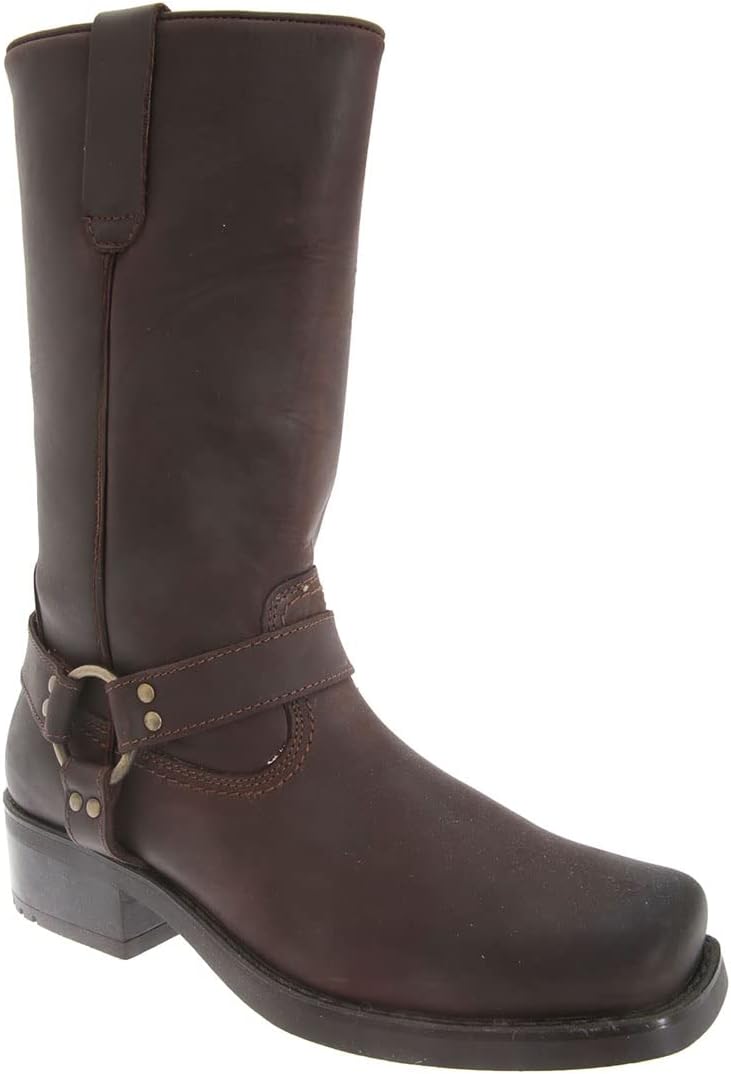 Mens Western and Cult Fashion HIGH Harley - Dk.Brown Leather, Mens UK 11/EU 45