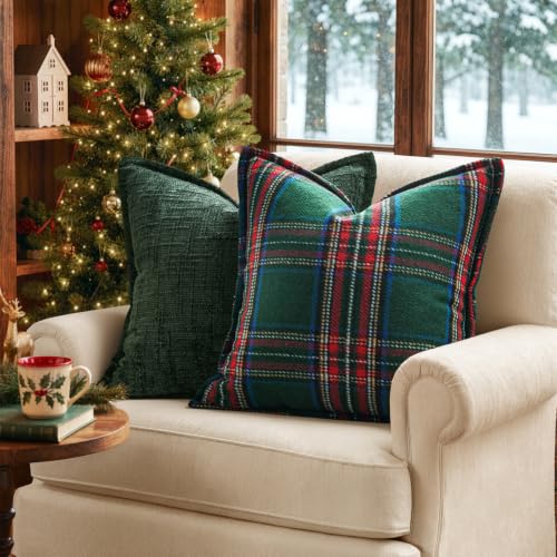 Christmas Plaid Pillow Covers 18x18 - image 5