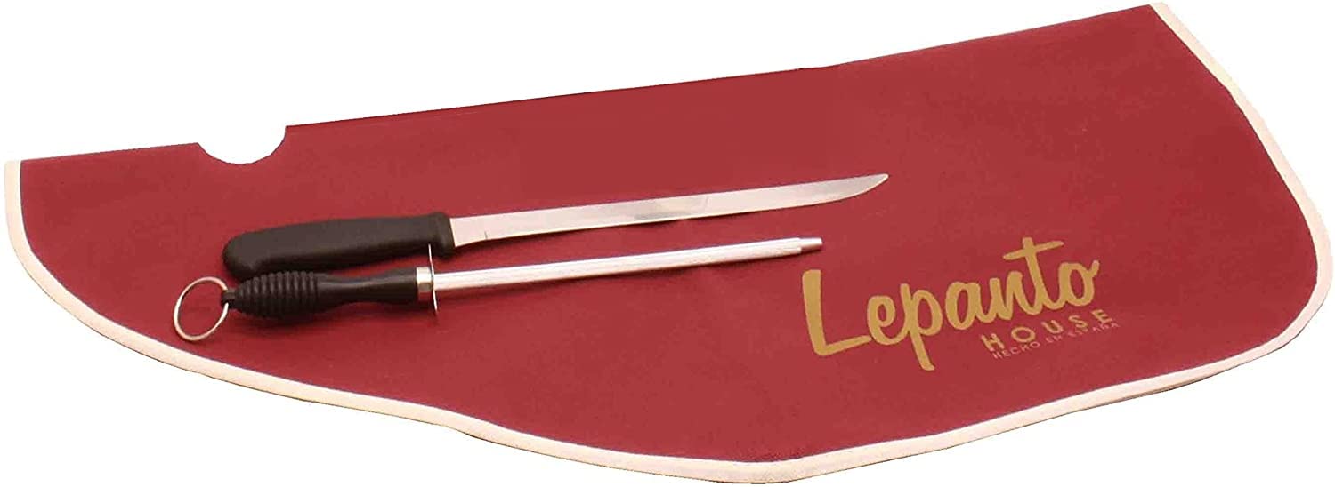 FERRETERIA LEPANTO JAMONERO Bodega Lacado wengué + Cuchillo + CHAIRA + Cubre JAMÓN - LepantoHouse