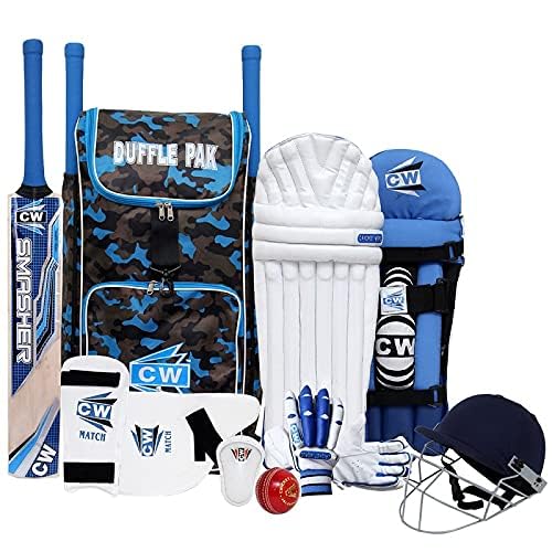 Image of CW Tournament Cricket Training Kit All Things | Right & Left Hand Full Cricket Set | for Girls & Boys Batting Gears Backpack Bag (6, Left Hand)