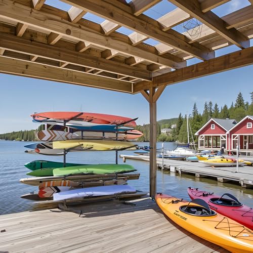 image for GangMei Kayak Storage Rack, Freestanding Kayak Stand with Wheels, Wide