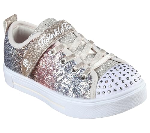 Catálogo para Comprar On-line Tenis de Foquitos los más recomendados. 48 Skechers - Tenis Unisex con Lentejuelas parpadeantes para niños, Plateado/Dorado, 18 MX Niño pequeño