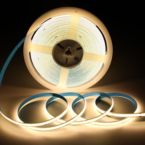 ShineBurky COB ledテープライト 10m 24V 電球色 3000K CRI93+ 高輝度 テープライト 間接照明 切断可能 取付簡単 非防水 寝室/お部屋/インドア/アウトドア 飾り DIY