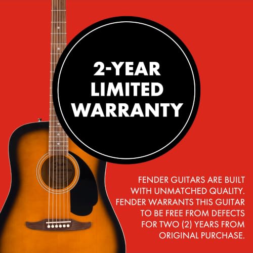 Image of Fender California Debut Redondo Series Acoustic Guitar Pack, Beginner Guitar, 2-Year Warranty, Includes Gig Bag, Stand, and More, 2-Color Sunburst