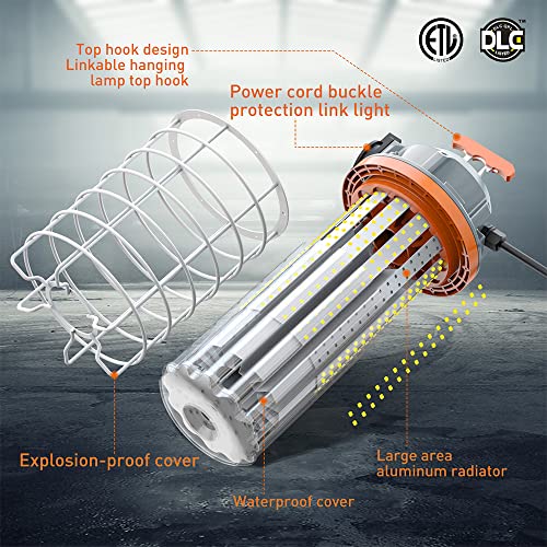 Ns Led Temporary Work Light 150W Daylight White 5000K 24250 Lumens Led High Bay Construction Lights With Hook, Portable Link-Able Durable Led Job Site Lighting For Indoor And Outdoor Area Lighting #TOP3