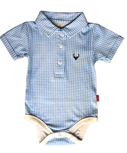 Mogo.cc, Mogobody, Vichykaro BLAU, 74/80, M, 6-12 Mon., Kurzarm