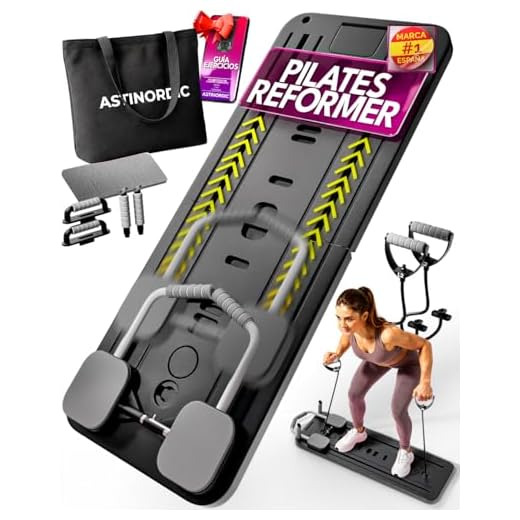 ASTINORDIC Reformer de Pilates Plegable con Accesorios y Guía de 10 Ejercicios | Ideal para Casa, Gimnasio y Rehabilitación | Mejora Fuerza y Flexibilidad | Diseño Compacto y Portátil (Negro)