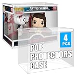 Paquete de 4 protectores Pop de 0.5 mm compatibles con Funko Pop Towns/Moments/Rides, vitrina transparente resistente, resistente a los arañazos, parte inferior de bloqueo automático, película