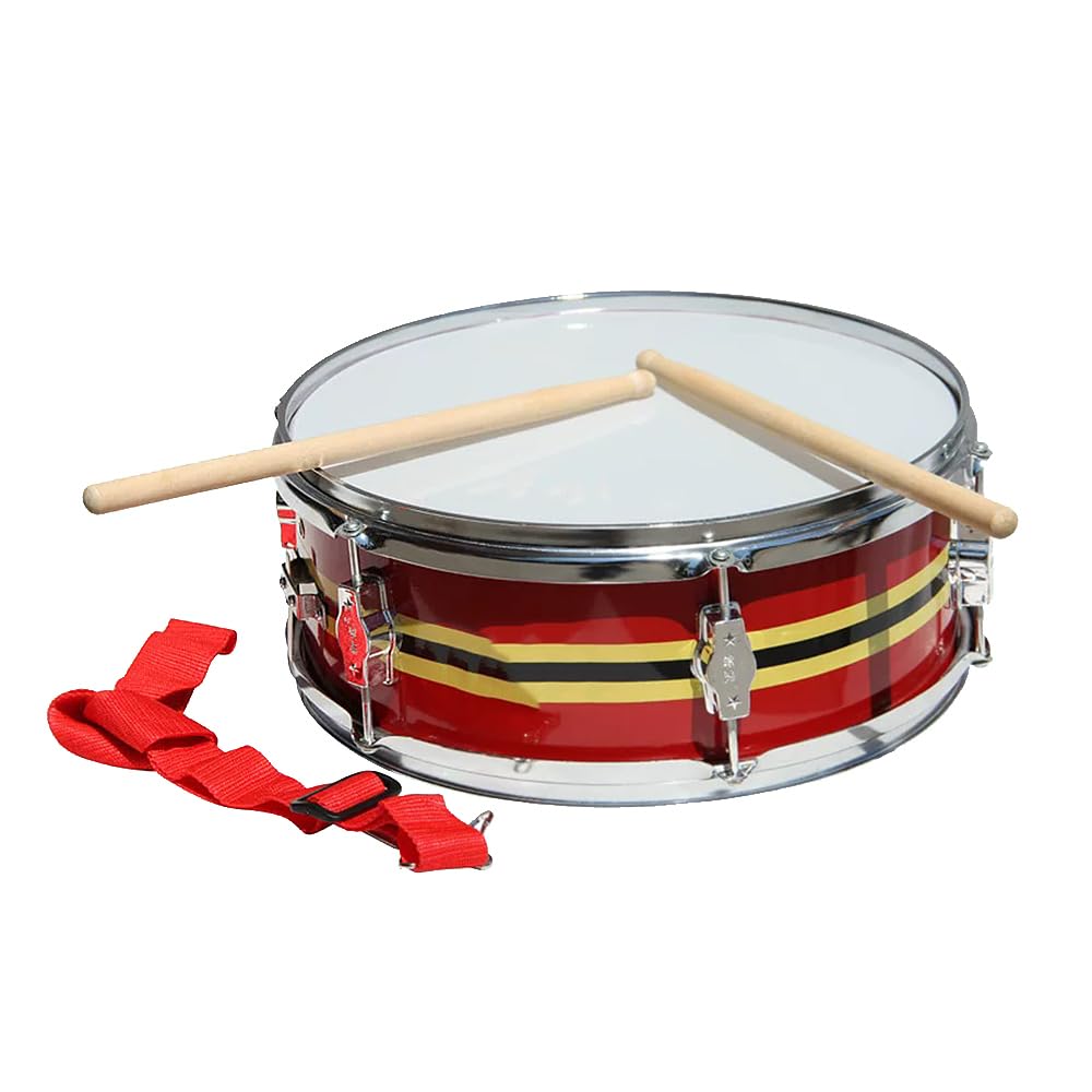Instrumento De Percusión Rojo, Tambor Que Anima Con Abanico, Diámetro Del Parche 33 Cm, Incluye Correa Y Baquetas