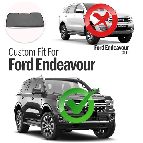 Image of Autofact Dicky Curtain for Ford Endeavour | Custom Fit Rear Windshield Sunshade | UV & Heat Protection | Foldable Mesh | Privacy & Cooling Car Accessory