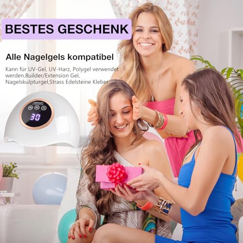 LadyMisty 72W UV Lampe Für Gelnägel, 2026 Neuauflage UV Lampe Nägel Für Gelnägel Mit 18 Leds, 3 Timer Nageltrockner, Lcd-Display… – Ansicht 6