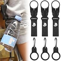 FLEXNOVA 6 Stück Flaschenhalter Gürtel Schwarz, Nylon Gürtel Flaschenhalter Clips Tasche Water Bottle Holder, Karabiner Flaschenhalter Set, Wasserflaschen Schnallen Halter, Outdoor Trinkflaschen Haken