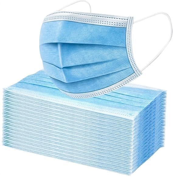 RSM 3 ply Tie Knot Mask with Melt blown Fabric, Breathable Surgical Anti Pollution with Internal Nose-pin Ultra Soft face mask, Disposable Mask (Blue, Free Size, Pack of 100)-image-7