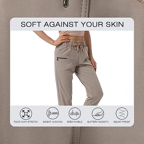 Image of Haowind Joggers for Women with Pockets Elastic Waist Workout Sport Gym Pants Comfy Lounge Yoga Running Pants