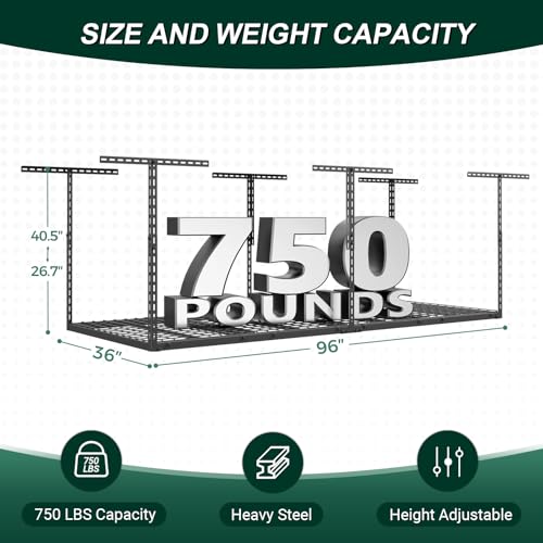 3x8-FT-Overhead-Garage-Storage-Rack750LBS-Weight-Capacity-26-40-Height-Adjustable-Heavy-Duty-Garage-Ceiling-Storage-Rack-No-Sagging-Rust-Resistant