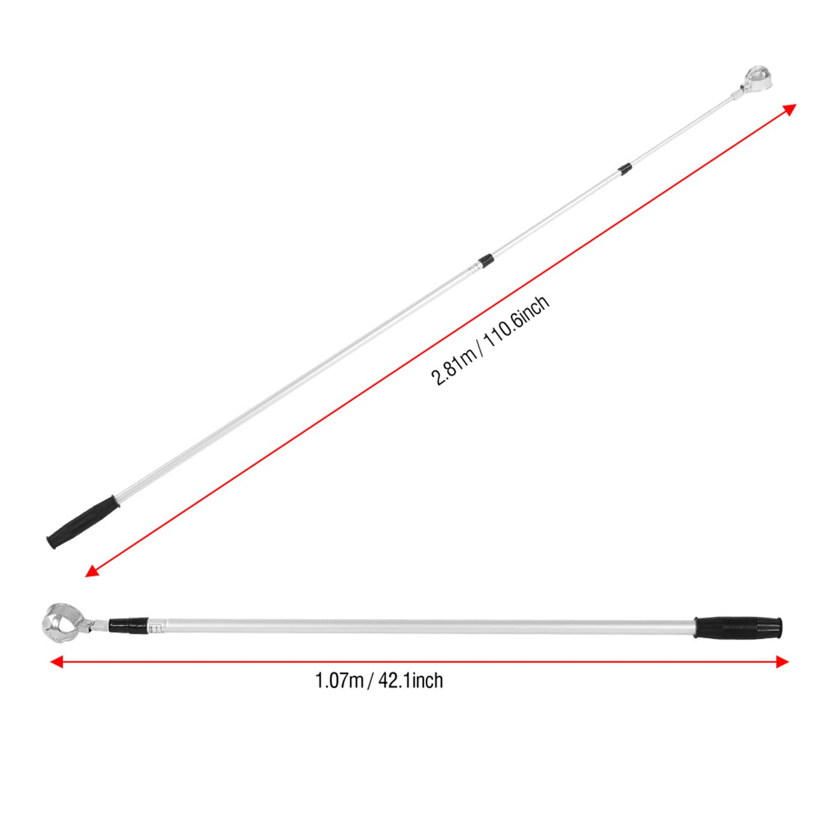 Yosoo Health Gear G OLF Ball Retriever, Aluminum Alloy G OLF Ball Pick Up Claw Retriever Telescopic Balls Grabber Retriever Golfer Sucker Tackle Accessory (3 Sections 128cm / 50.4in)